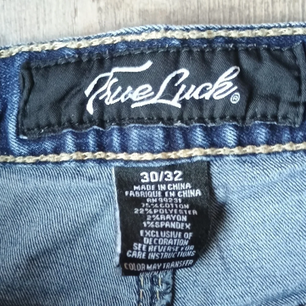 True Luck Jeans Classic Light Blue Men's Straight Jeans 30 X 32 - Picture 2 of 10